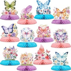 12 Pcs Butterfly Centerpieces for Tables Floral Butterfly Birthday Party Decorat
