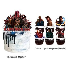 Stranger Things Cake Topper Birthday Decorations 25pc TV Show Party Supplies
