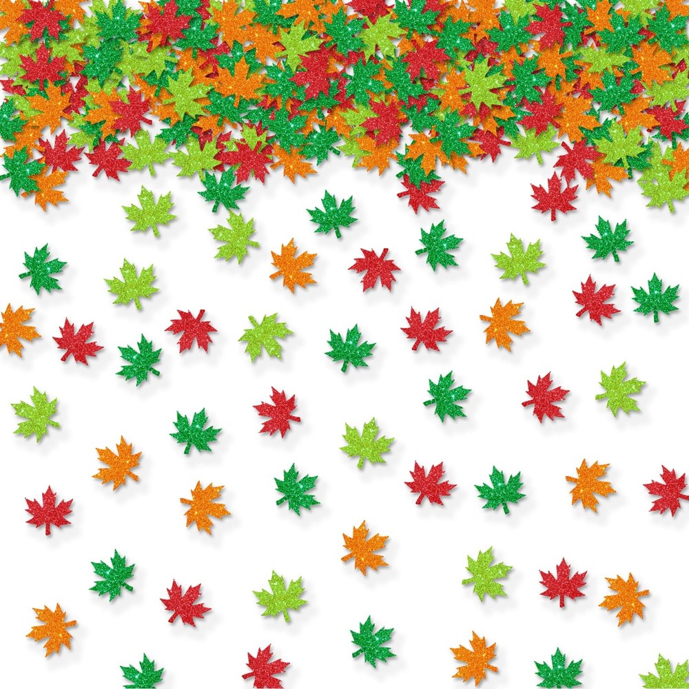 100 PCS Thanksgiving Confetti Maple Leaves Table Paper Scatters Fall Party