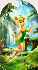 Tinkerbell Arch Backdrop Girls Birthday Party Circle Photo Background Banner