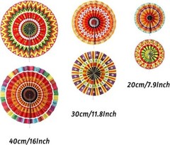 Mexican Fiesta Party Decorations Supplies – 32 Pcs Pinata Cactus Paper Fans Set