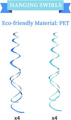 Blue Birthday Decorations Kit – 16-Piece Set with Pre-Strung Happy Birthday Bann