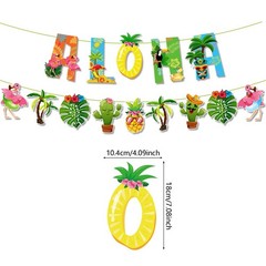 32 Pcs Hawaiian Aloha Party Decorations Green Tropical Decor Set
