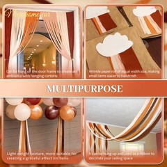 8 Rolls Rust Orange Brown Crepe Paper Streamers Rustic Fall Wedding 82 FT