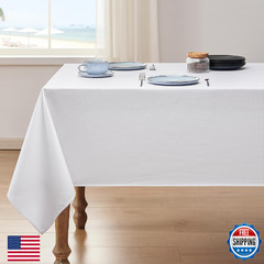 Veblandy 60×144″ Rectangle Tablecloth Weaved Textured Water Resistant Spill Proo