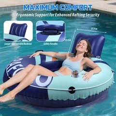 Inflatable River Tube Float, 53″ Pool Float Adult, River Tubes for Floating H…
