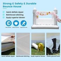 White/ Pink/Black PVC Inflatable Bounce House with Blower For Wedding Birthday