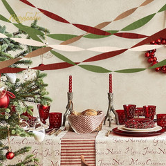 Christmas Decorations, 8 Rolls Green Red Brown Crepe Paper Party Streamers for X