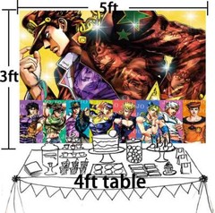 JoJo’s Bizarre Adventure Party Decorations Birthday Backdrop Banner Vinyl 7x5ft