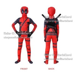 Red Deadpool Costume Cosplay Kids Bodysuit Boys Children’s Day Fancy Dress Party
