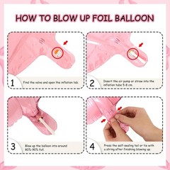 Half Decorations – Pink Gingham Banner Bow, Balloons, Cake Topper for Girls 6…