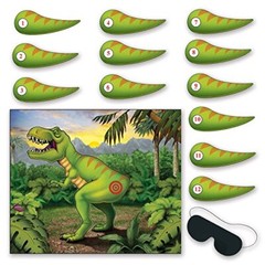 Beistle Pin The Tail On The Dinosaur Game, 18″ x 21″ Party Supplies