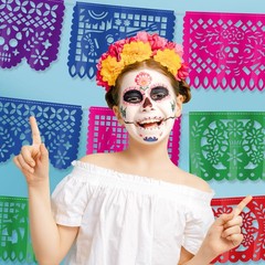 3 PCS Cinco De Mayo Decorations, Plastic Mexican Party Banner 3 PCS, Colorful