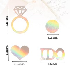 160 PCS Iridescent I Do Engagement Wedding Confetti Bridal Shower Decoration