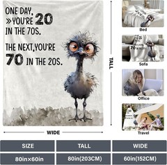 70th Birthday Blanket Compatible with All Seasons Flannel 60×80 Letter Print