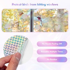 20 Pieces Bird Window Strike Prevention Decals, Decals 3 inches, Silver