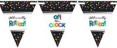 Officially Retired Work Office Retirement Party Decoration Pennant Banner