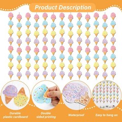 12 Pcs Ice Cream Banners Summer Party Decorations Garland Kit Ice Cream Hangi…