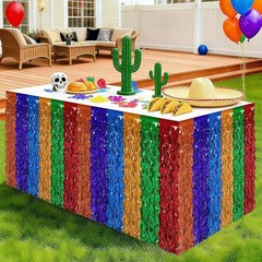 Cinco De Mayo Decorations, 2 Pack Fiesta Table Skirts Supplies for Fiesta Par…