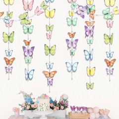 Butterfly Garland Garden Party Decorations Pastel Floral Banner Butterflies 4