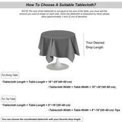 meioro Linen Textured Tablecloth Waterproof Spillproof Fabric Table Cloth, De…