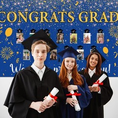 2026 Graduation Backdrop K-12th Congrats Grad Banner 73 x 44 Inch Personalized..