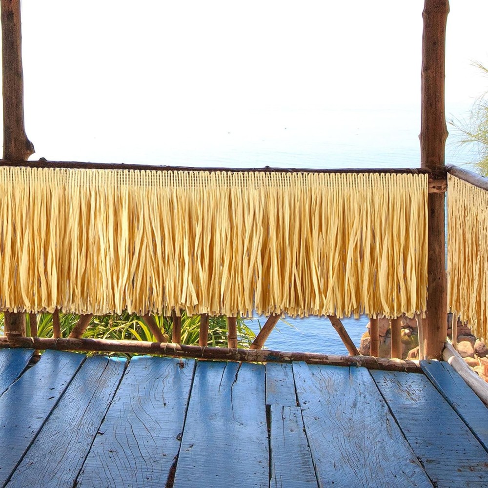 105 ft Natural Raffia Grass Table Skirts Fringes Hawaiian Luau Straw Grass Skirt