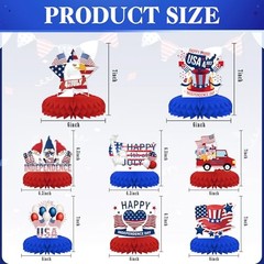 Independence Day Party Decorations [8PCS],KSKSPE 4th of July Honeycomb