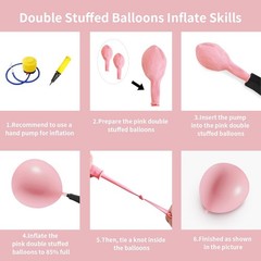 Light Pink Double Balloons Different Size 115Pcs 5/10/12/18″ Pink Balloon Arc…