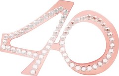 40th Birthday Glasses – 6 Pairs Rose Gold 40 Years Old Glasses with Rhineston