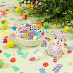 3.2oz 3000 PCS Easter Confetti Rabbit Egg Chicken Glitter Metallic Foil Scatter