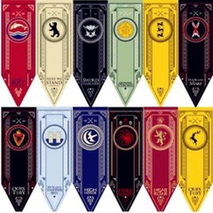 the Game of Thrones Stark Tyrel Targaryen Banner Flag House Party Wall Hanging