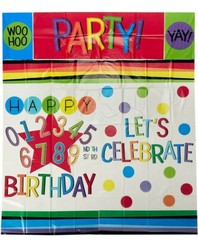Happy Birthday Rainbow Birthday Add Any Age Wall Decorating Kit 5 pc Over 6 Feet