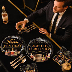 Aged to Perfection Birthday Decorations for Men – 207PCS Whiskey Birthday Decora