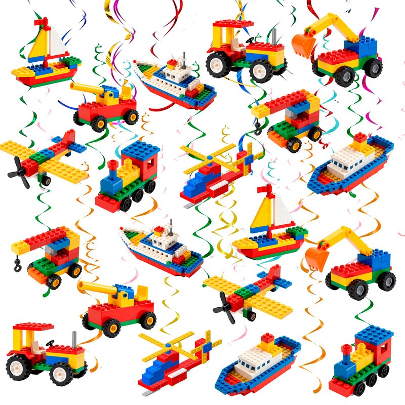 Building Block Party Decoration Lego Party Favors Building Block Hanging Swirls