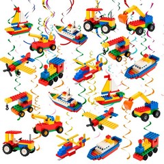 Building Block Party Decoration Lego Party Favors Building Block Hanging Swirls
