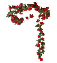 Red Artificial Rose Fake Flower Garland,Peony Vine Flowers Garland Hanging Si…