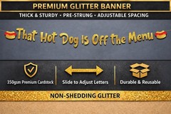 Pre-Strung Funny Bachelor and Bachelorette Party Gold Glitter Banner – Funny …