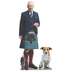 King Charles Kilt and Jack Russell Dog Cardboard Cutouts Coronation Pack of 2