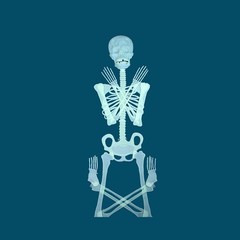 Halloween Luminous Human Skeleton Poseable Full Life Size Decoration Party Prop