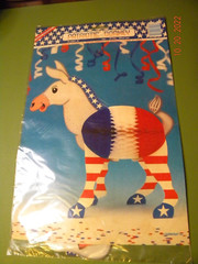 VINTAGE AMSCAN PATRIOTIC DONKEY 11.5IN TALL No.0923.70 MADE IN DENMARK