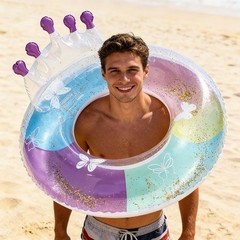 2PCS 30IN Inflatable Swim Tube Raft with Summer Fruits Painting,Pool for Swim…