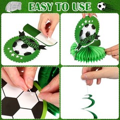 16 Pcs Soccer Birthday Party Decorations Include Soccer Happy Birthday Banner…