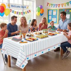 3 Pack Back to School Tablecloths, 54 X 108 Inch Back to School Party Decoration