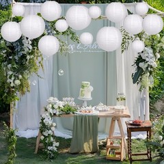 zilue Paper Lanterns Party Decorations, Round Hanging White