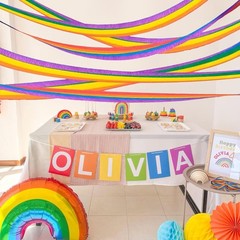 15 PCS Rainbow Crepe Paper Rolls Streamer Decoration Pride Birthday Party