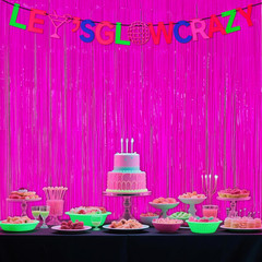 3 Pack Glow in the Dark Party Supplies, Neon Party Decorations Fluorescent Tinse