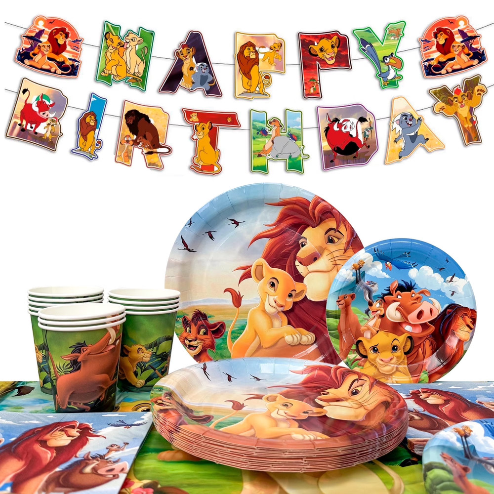 The Lion King Birthday Party Decoration Tableware Set, Lion King Party Supplies
