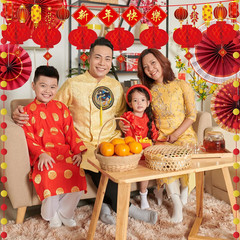 Ragnhild 24 Pcs Chinese New Year Decorations 2026, Chinese Red Paper Fans Lanter