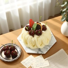 Fake Cake Dessert Artificial Cake with Cream Cherry Fake Cupcake Faux Food Mo…
